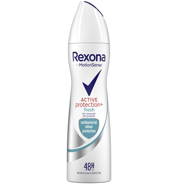 اسپری ضد تعریق زنانه رکسونا اکتیو پروتکشن فرش آنتی باکتریال 48 ساعته 200 میل | Rexona Antiperspirant MotionSense ACTIVE protection fresh 200ml